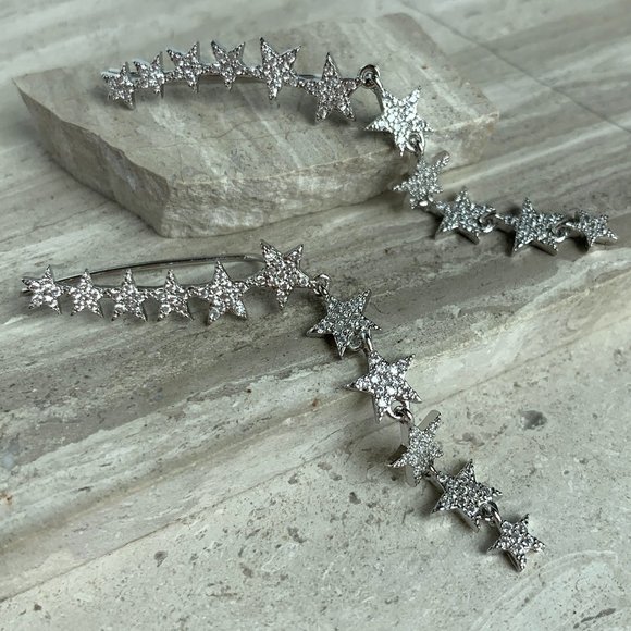 NEW ~ Anthropologie SHASHI Star Disco Climber Earrings - Picture 11 of 11